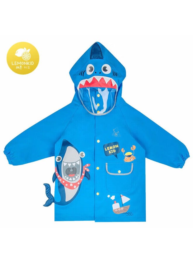 Lemonkid Children's Raincoat, Boys And Girls Baby Poncho Style Rainwear For Elementary School Students, Karl Funny Pirate Shark Design, Size M - Image 5