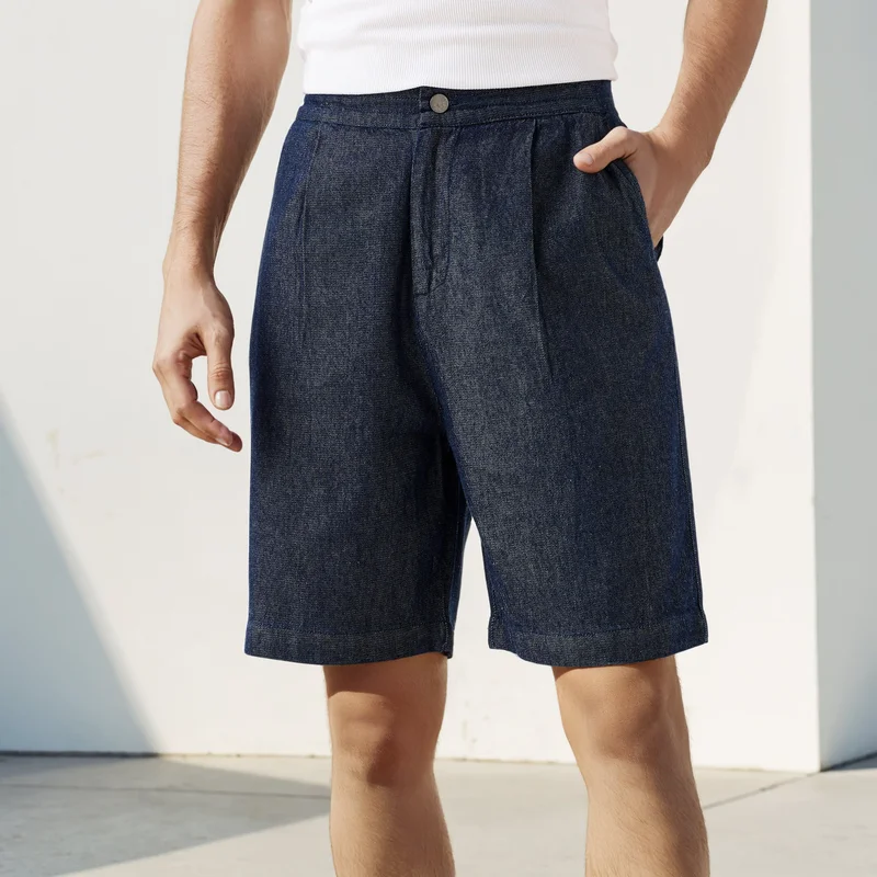 لي كوبر Lee Cooper Pleated Denim Shorts