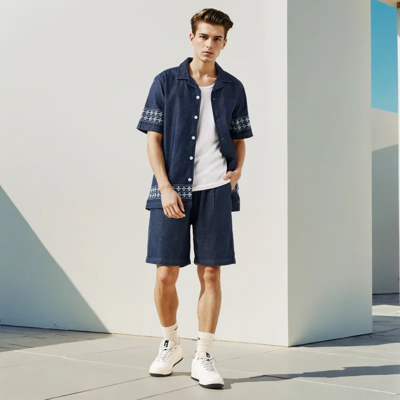 لي كوبر Lee Cooper Pleated Denim Shorts