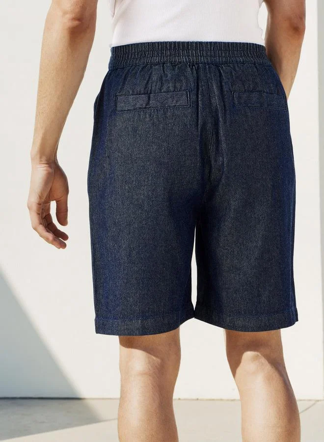 Lee Cooper  Lee Cooper Pleated Denim Shorts for Men | Best Price UAE