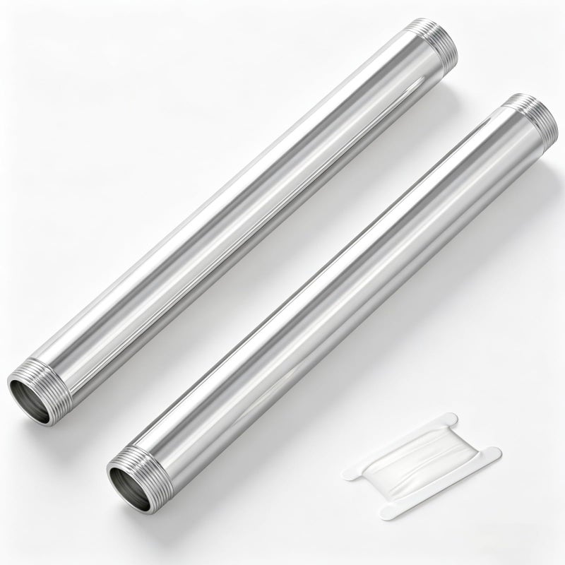 TAISHER 2PCS Stainless Steel Pipe Fittings 1 NPT Male x 1 NPT Male Threaded 16 Length Nipple Cast Pipe - Image 2
