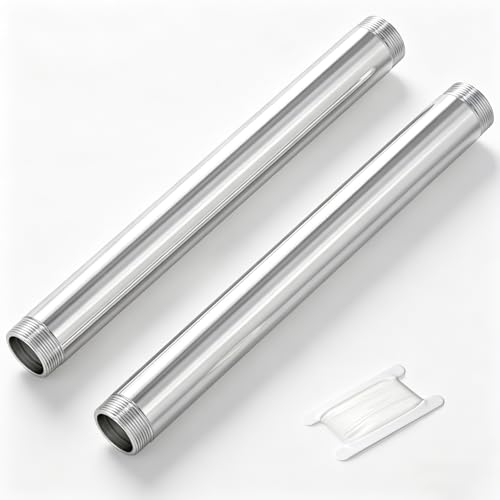 TAISHER 2PCS Stainless Steel Pipe Fittings 1 NPT Male x 1 NPT Male Threaded 16 Length Nipple Cast Pipe - Image 1