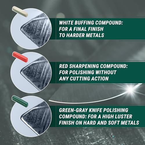 BeaverCraft Stropping Compound Kit for Leather Strop - Buffing Compound for Knife Polishing - Red White Green Polishing Compounds P03 - Image 5