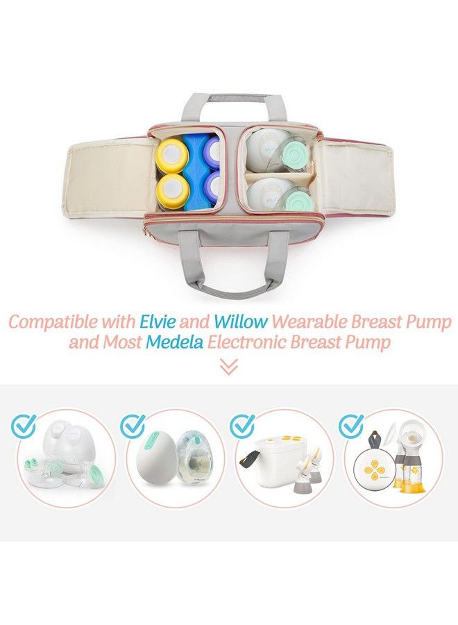 Damero Wearable Breast Pump Bag With Ice Pack And Cooler Compartment Compatible With Willow And Elvie Breast Pump Tote Bag For Wearable Breast Pump Pump Parts And Ice Pack Patent Design  - Image 4