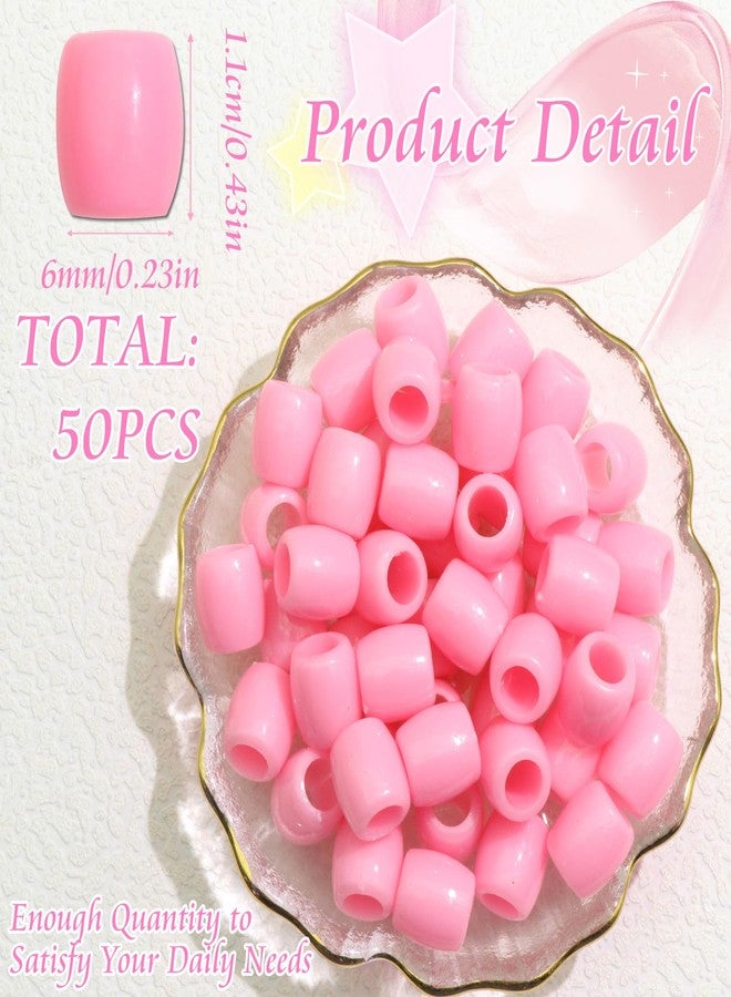 VENOFEN 50PCS Pink Hair Beads Loc Dreadlock Accesories Braid Jewelry Cute Acrylic Pony Beads Hair Decoration for Braids - Image 4