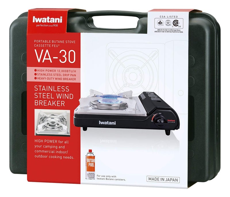Iwatani Cassette Feu Butane VA-30 Camp Stove, one, BLACK - Image 1