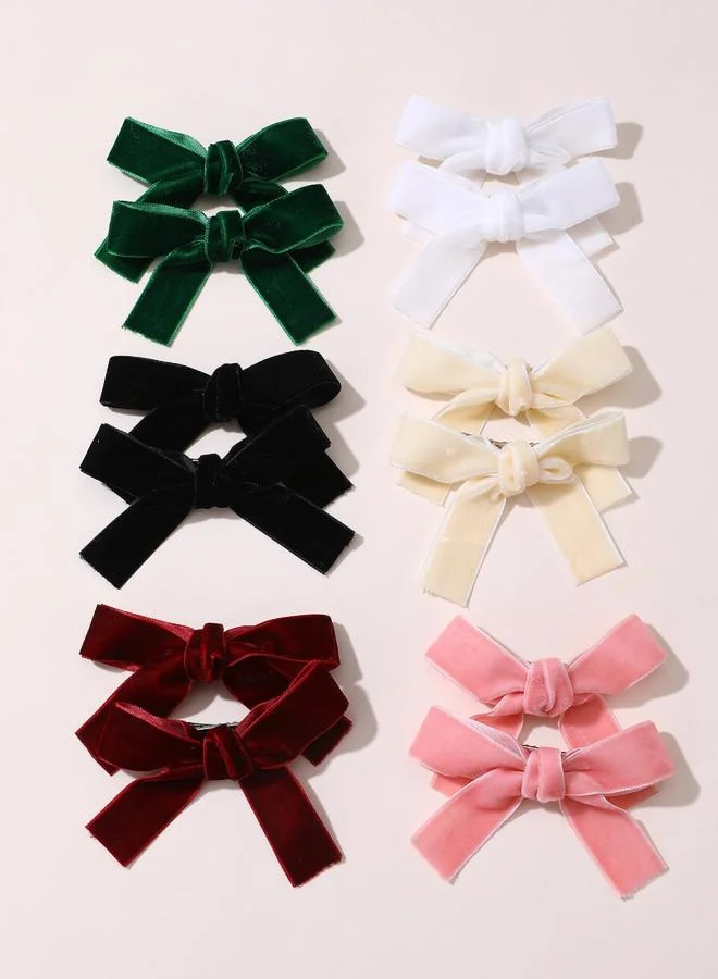Take Two Take Two Set of 6 - Solid Bow Hair Clips