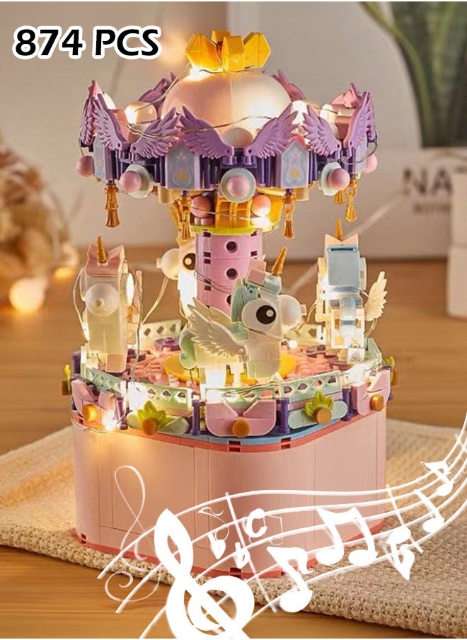 Generic Music Box Building Toys, 874-Pcs Assemble Building Block DIY Educational Toys Set– Gift for Kids 3+ Years and Adults  - Image 1