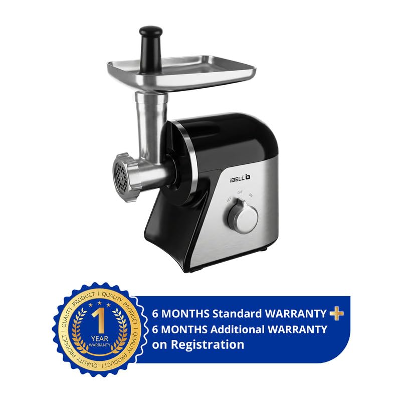 iBELL MINCEPRO650 Meat Grinder, 800W, Stainless Steel, Heavy Duty Mincer Machine with Attachments for Mincing/Chopping Meat, Sausage/Kebab Maker (Black) - Image 2
