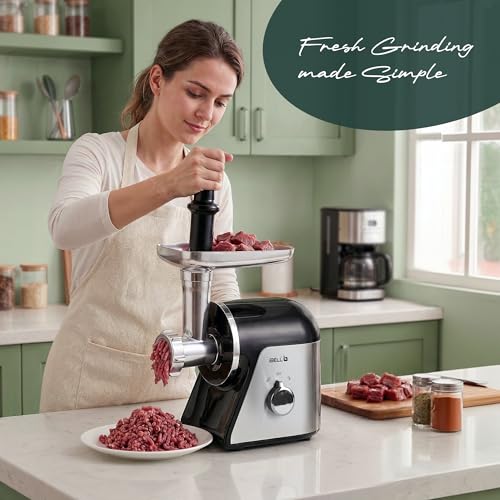 iBELL MINCEPRO650 Meat Grinder, 800W, Stainless Steel, Heavy Duty Mincer Machine with Attachments for Mincing/Chopping Meat, Sausage/Kebab Maker (Black) - Image 5