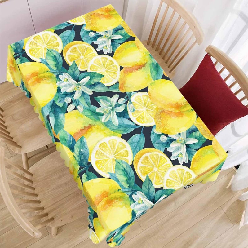 Beabes Lemon Table Cloth Rectangle Table 52X70 Tropical Lemon Citrus Floral Wipeable Table Cover for Dinner Kitchen Outdoor Tablecloth for Party Banquets Weddings - Image 2