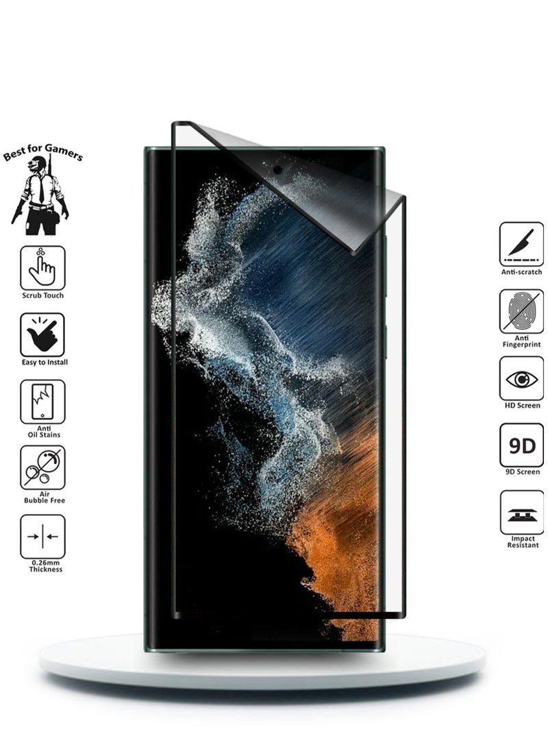 Wtech Samsung Galaxy S23 Ultra 5G 2023 6.8 Inch Nano Ceramic Anti Fingerprint Matte Screen Protector (MSCNMN) - Clear/Black - Image 3