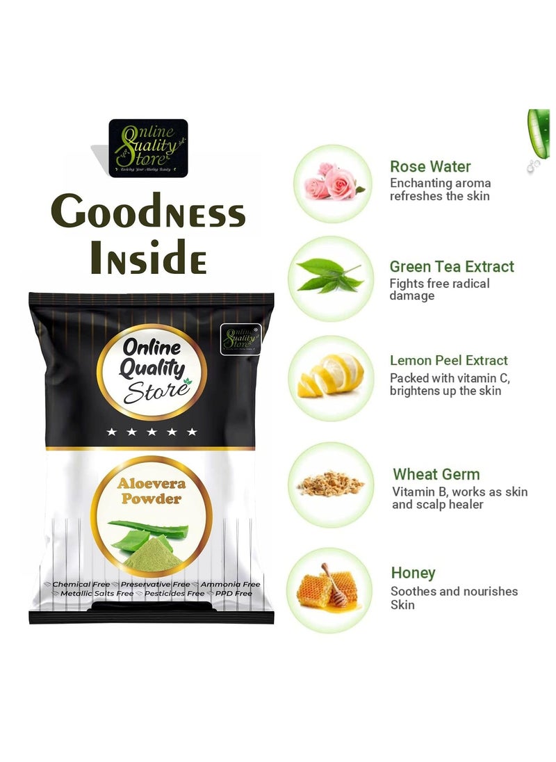 Online Quality Store Herbal Powder Combo (Aloe Vera)-100g |aloe vera powder for hair face |hair straightener |natural hair pack powder  - Image 2