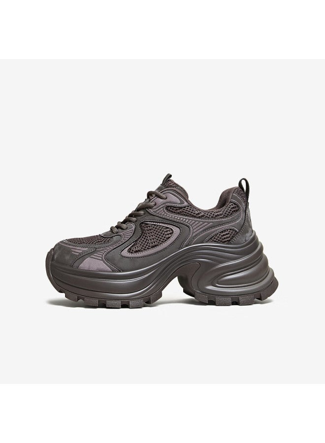 Tata  Spring Mall Fashion Casual Versatile Women's Dad Sneakers Purple Gray (single Lining) Size 34 - Image 5
