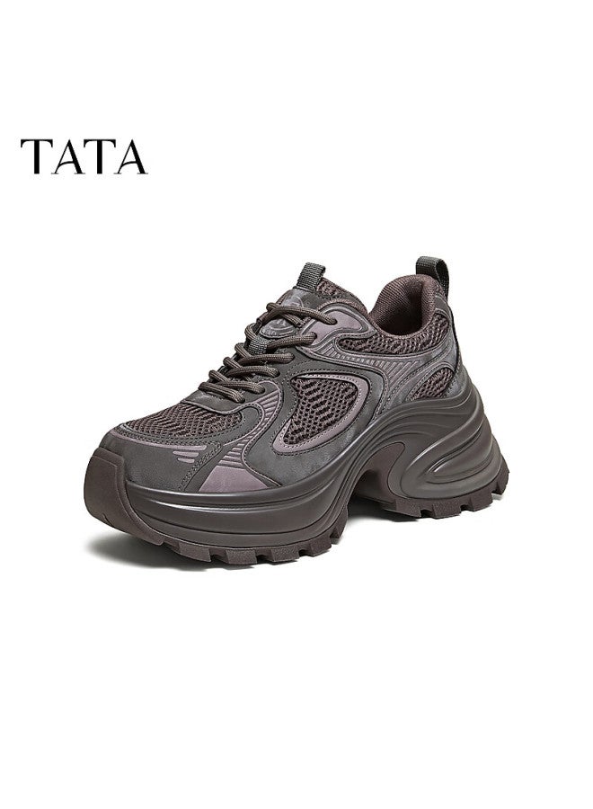 Tata  Spring Mall Fashion Casual Versatile Women's Dad Sneakers Purple Gray (single Lining) Size 34 - Image 4