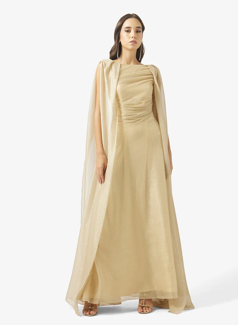 shimmer dress with cape