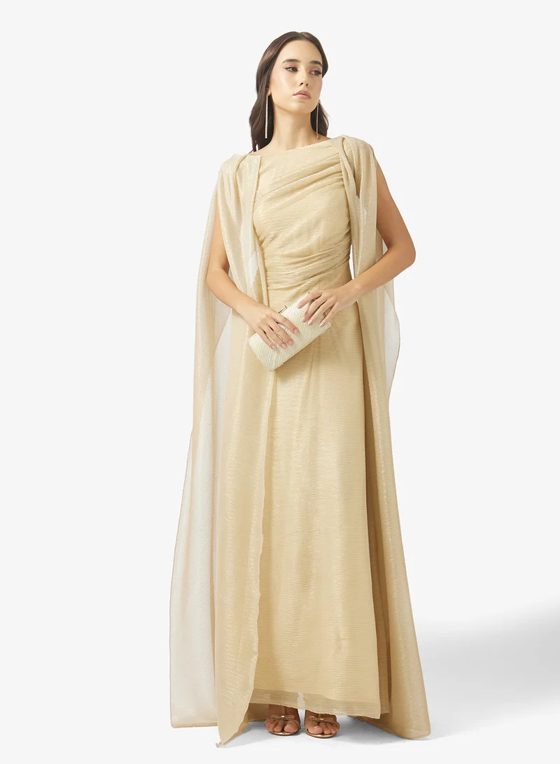 Namshi x shimmer dress with cape