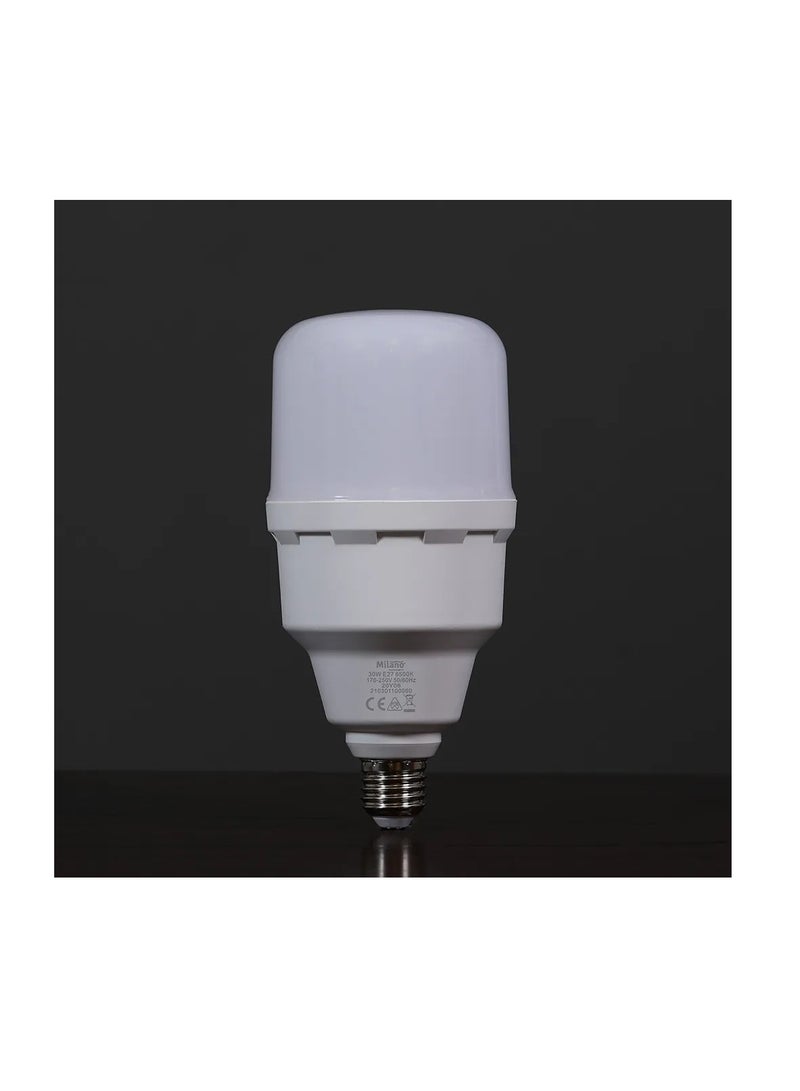 ميلانو لمبة ميلانو 30 وات LED E27 Base - 6500K ضوء نهاري بارد، لمبة إضاءة موفرة للطاقة للمنزل والمكتب - Image 2