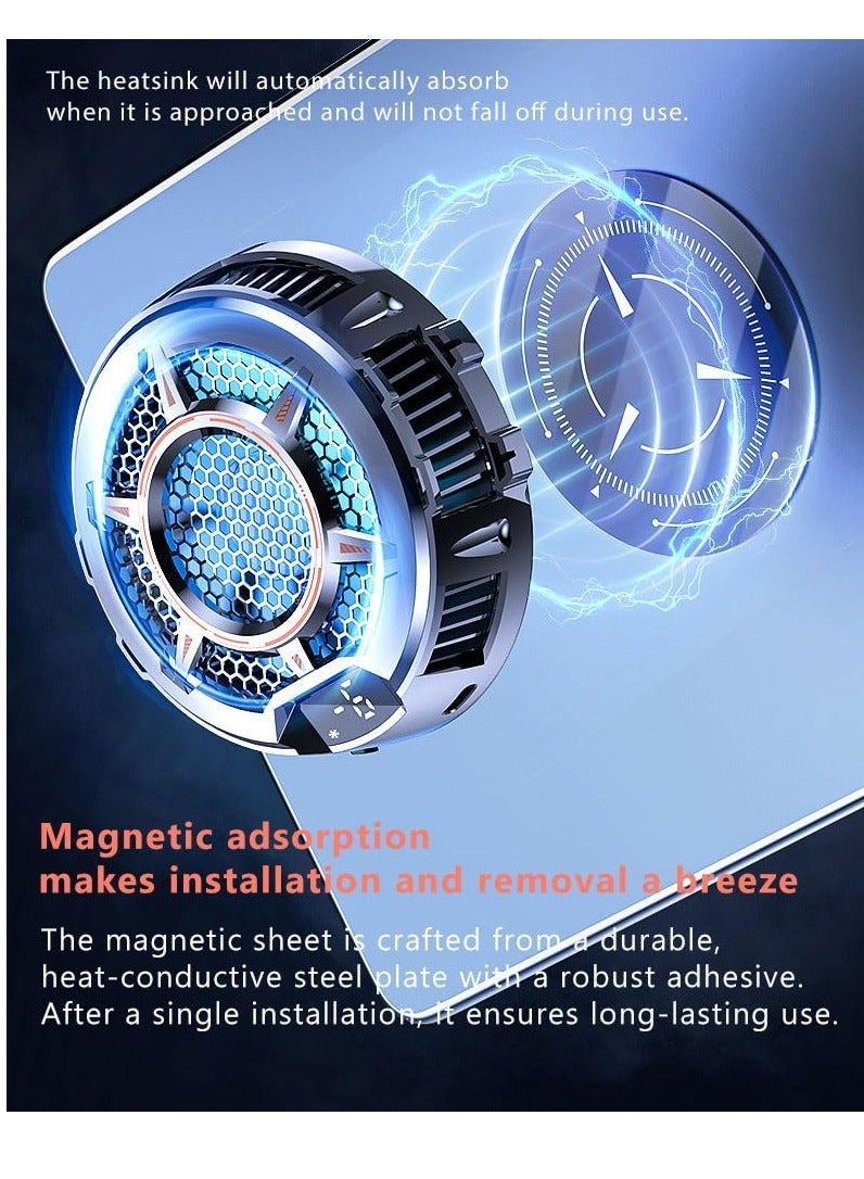 Tablet Cooler Pad Cooler with Temperature Display TEC Semiconductor Radiator and 3 Gear Cooling Adjustment Compatible Magsafe Magnetic Tablet Cooler for iPad Surface Pro Samsung Tab Steam Deck  - Image 2