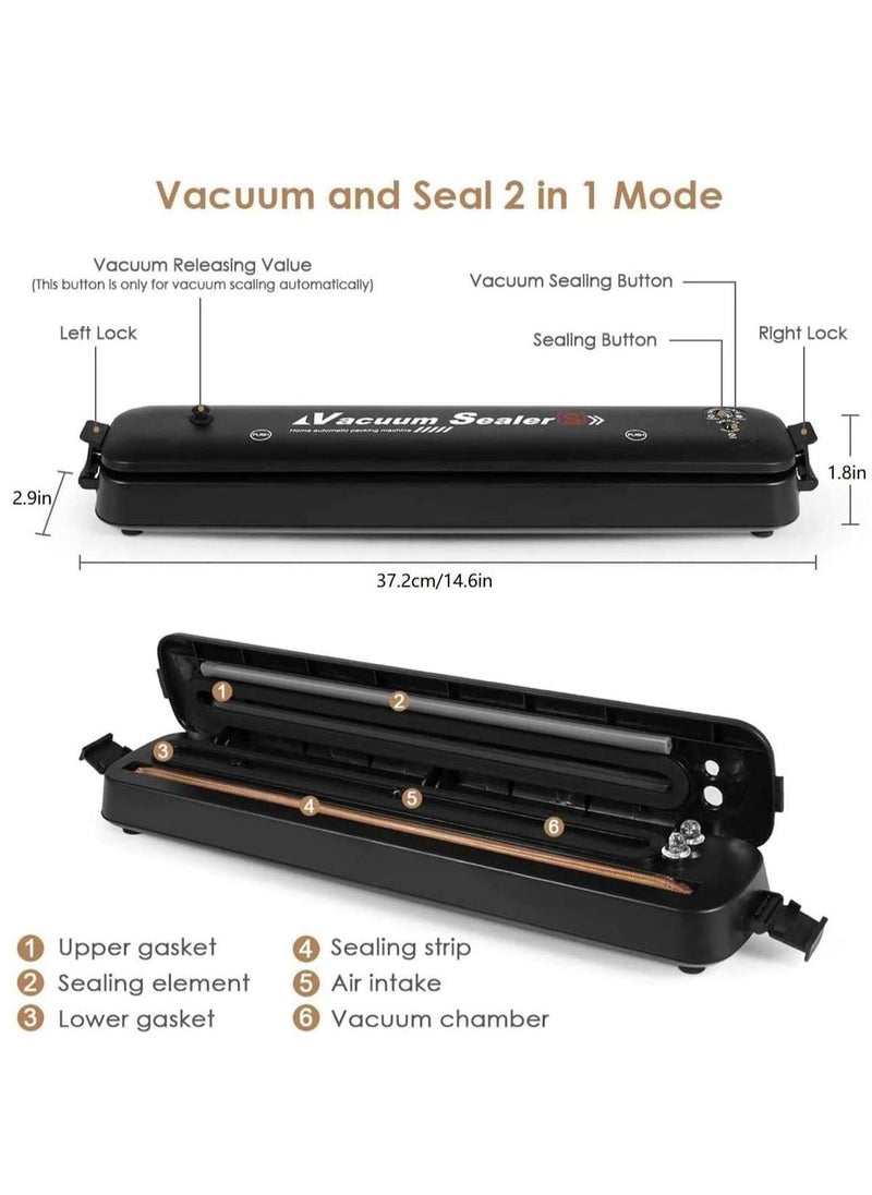 Raxoom Vacuum Sealer Machine, Automatic Food Sealer with 30 PCS Vacuum Bags, Vacuum Air Sealing System for Foodsavers Portable Sealer Food Vacuum Sealer Machines for Kitchen Food Preservation  - Image 3