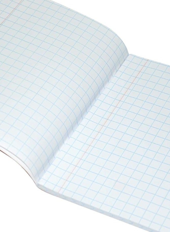 FIS دفاتر تمارين 10 مم مربعة مع هامش أيسر، 160 صفحة، عبوة من 12 قطعة، بحجم 16.5 × 21 سم - FSEBSQ10160N - Image 2