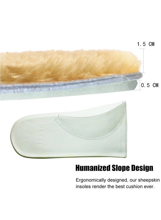 ABUSA Sheepskin Insoles Women's Premium Think Wool Fur Fleece Inserts Cozy & Fluffy 8 1 Pack - Image 5