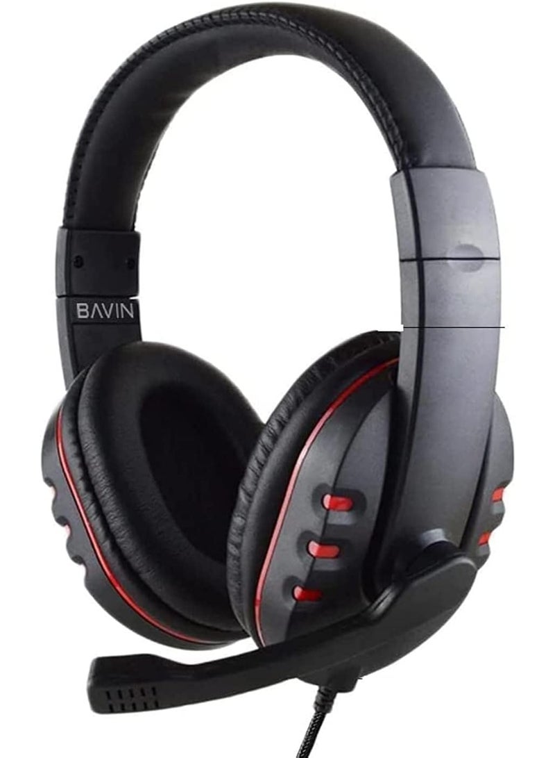 BAVIN Highly Compatibility Gaming Headset BH28 w/Microphone/Headphone Jack for Mobile Phone/Android/Tablet/PC/Desktop/Laptop (3.5mm) - Image 1