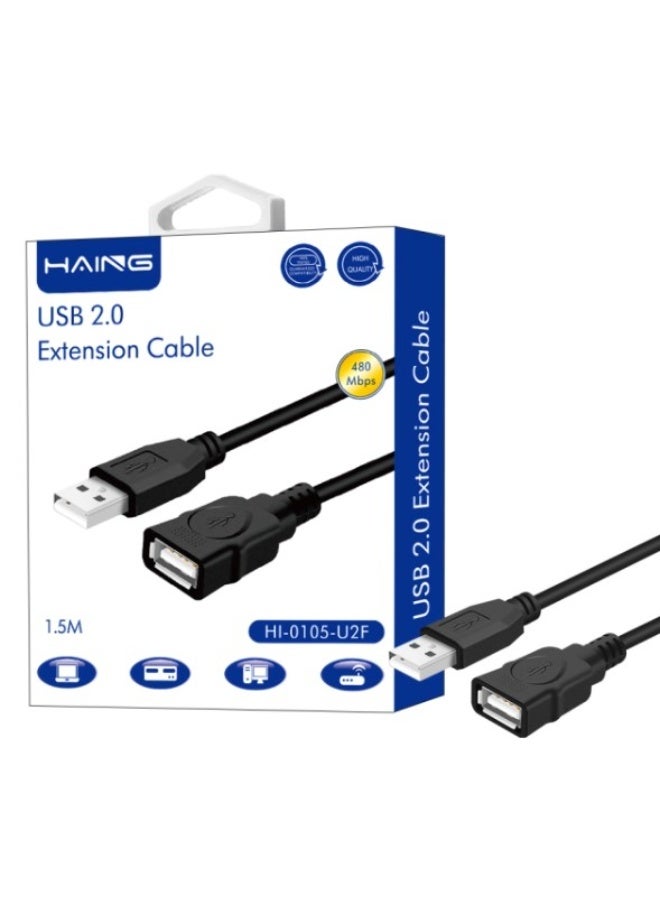 Haing USB 2.0 A-F EXTENSION CABLE-1.5M - Image 1