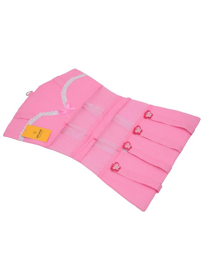 SRAJANAA Srajanaa Hair Accessory/Jewellery Organizer Storage Bag for Kids | Pink Color | Perfect for Storing Hair Clips, Bands, and Small Jewellery Items | Travel-Friendly & Compact  - Image 2