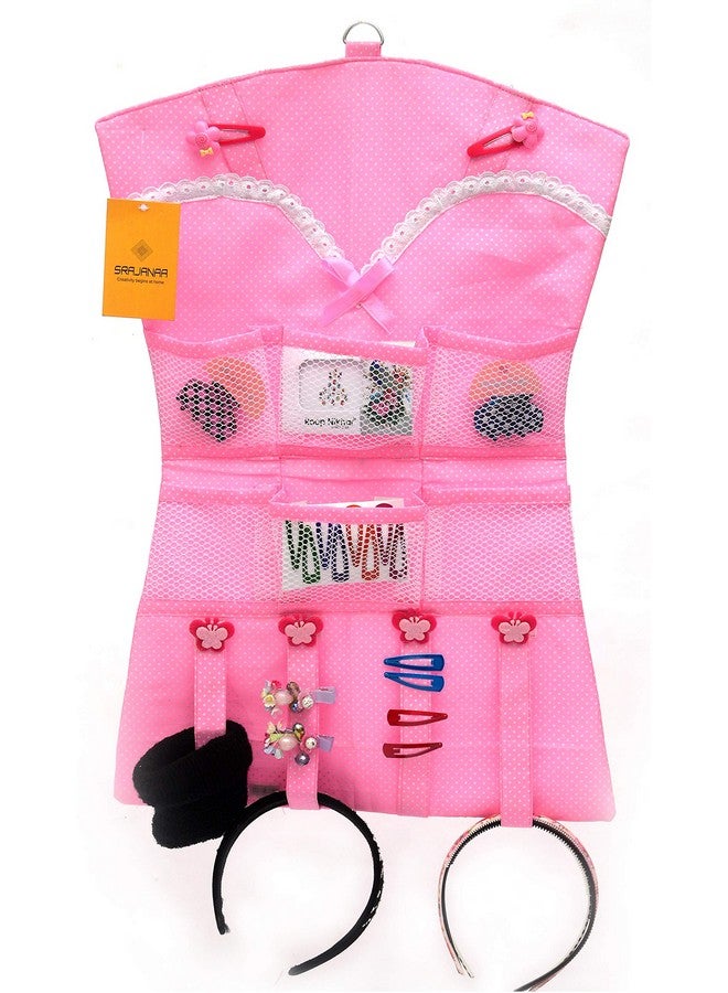SRAJANAA Srajanaa Hair Accessory/Jewellery Organizer Storage Bag for Kids | Pink Color | Perfect for Storing Hair Clips, Bands, and Small Jewellery Items | Travel-Friendly & Compact  - Image 1