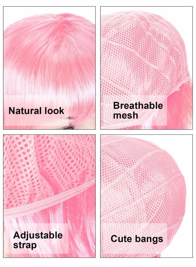 WILLBOND 16 Pieces Short Bob Wigs Cosplay Colorful Costume Wig Party Hairpiece Wig Straight Short Hair Wig for Women and Girls Decoration - Image 5