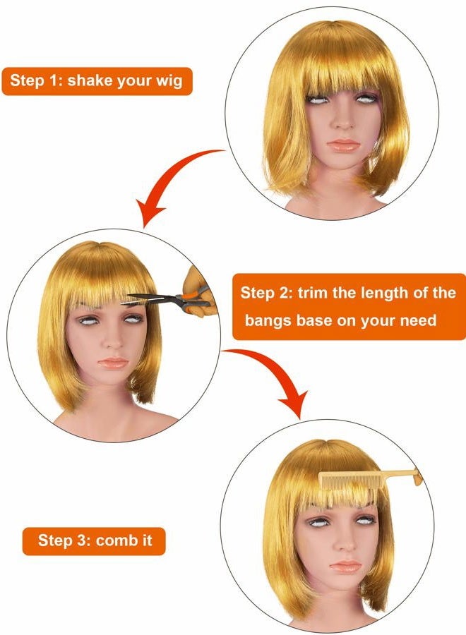 WILLBOND 16 Pieces Short Bob Wigs Cosplay Colorful Costume Wig Party Hairpiece Wig Straight Short Hair Wig for Women and Girls Decoration - Image 4
