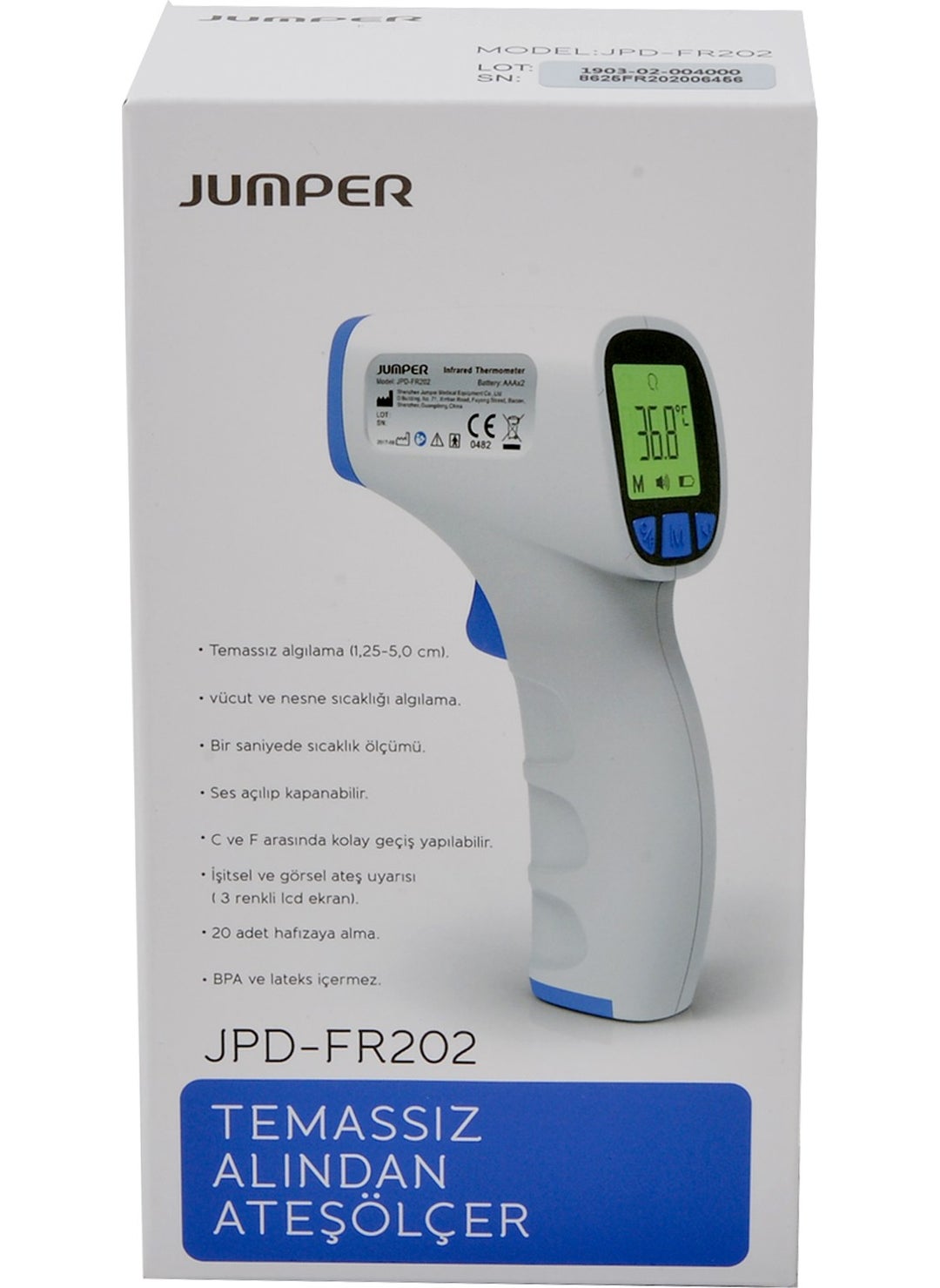 jumper Non-Contact Thermometer Forehead Blue Jpd- Fr202  - Image 4