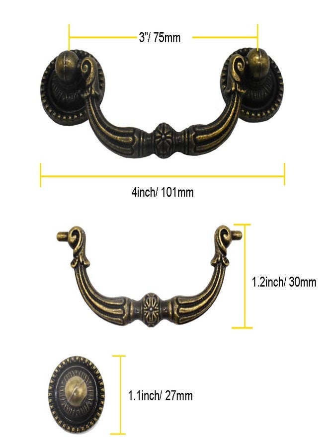 Renashed Vintage Cabinet Dresser Drawer Knobs Pulls Handles Antique Style Zinc Alloy 2 Pack - Image 2