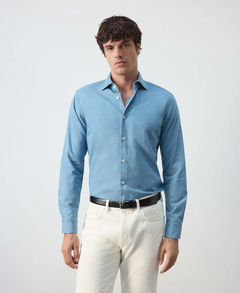 100% cotton chambray shirt