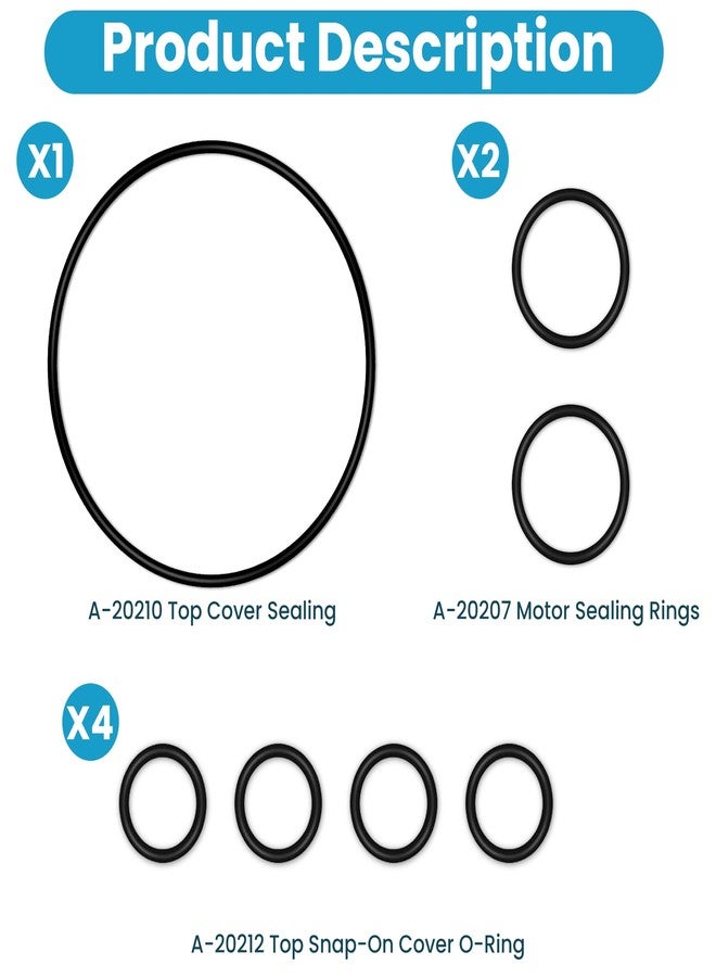 طقم حلقات مانعة للتسرب من نوع O-Ring من ETZ لفلتر خرطوشة حوض السمك Fx5/Fx6، مناسب لفلتر حوض السمك Fluval A-20207، A-20210، A-20212. - Image 2