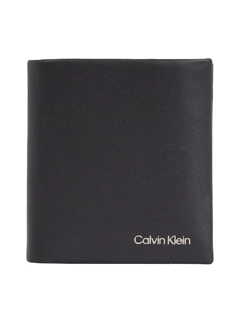 CALVIN KLEIN Men's Trifold Wallet -  Leather, Black