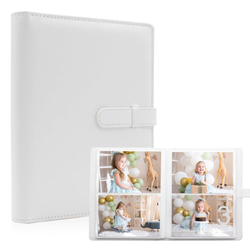 Tugle Photo Albums 4x6 Pictures â€“ 152 Pockets Vegan Leather Cover Memory Album Book, Suitable for Family Wedding Boys Girls and Babies Storage (White) - Image 1