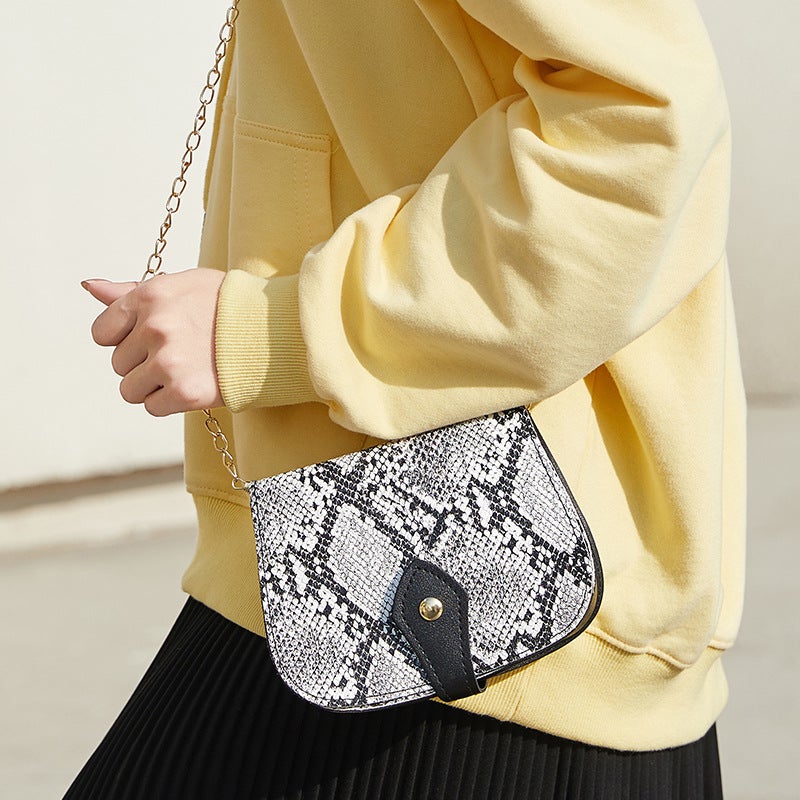 Trendy Snake Pattern Women'S Bag Ladiesbags Personality Diagonal Shoulder Bag Texture Commuter Small Bag - Image 5