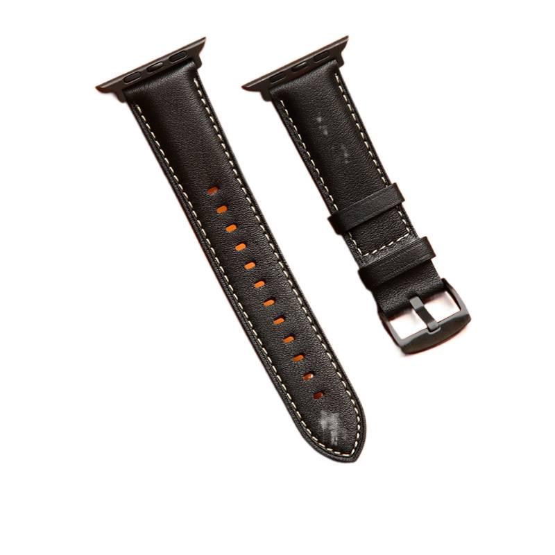 Adjustable Leather Classic Strap Smartwatch Band Compatible with Apple Watch 38 40 41mm with Fit Replacement Strap in Brown - Image 5
