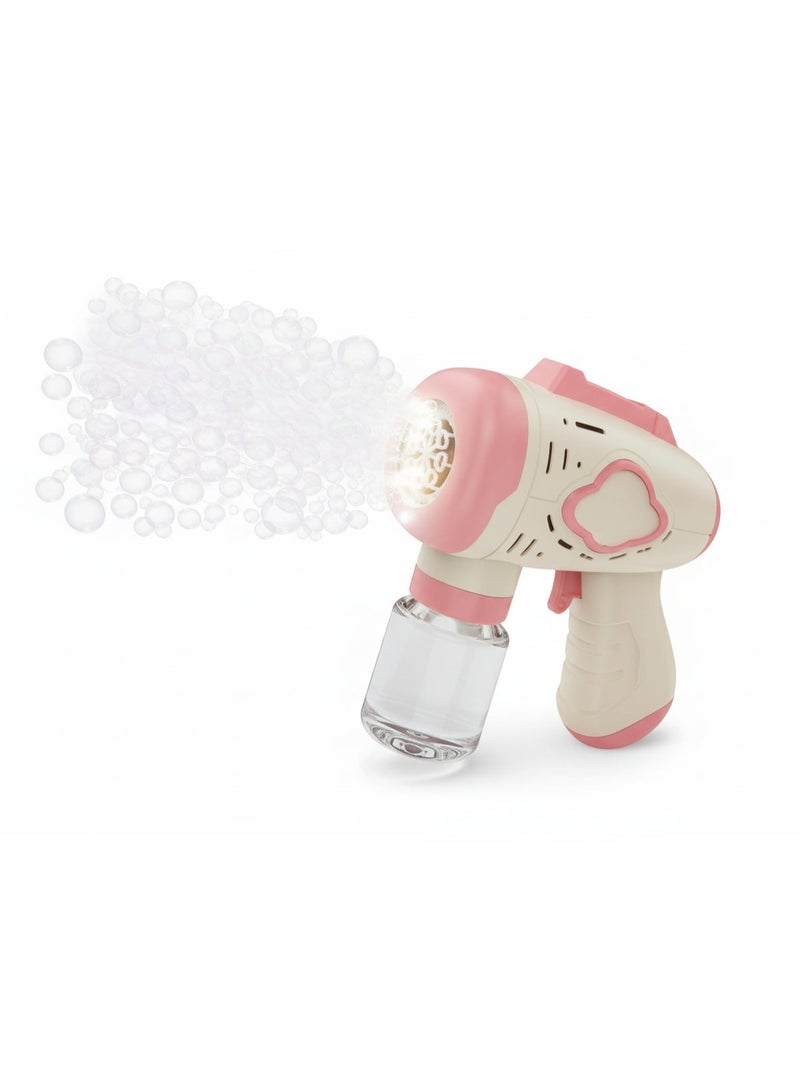 مسدس فقاعات  – إطلاق فقاعات أوتوماتيكي مع إضاءة LED وبطاريات AA مرفقة , تصميم فضائي مميز , يشمل سائل الفقاعات , لعبة ممتعة للأطفال - Image 1