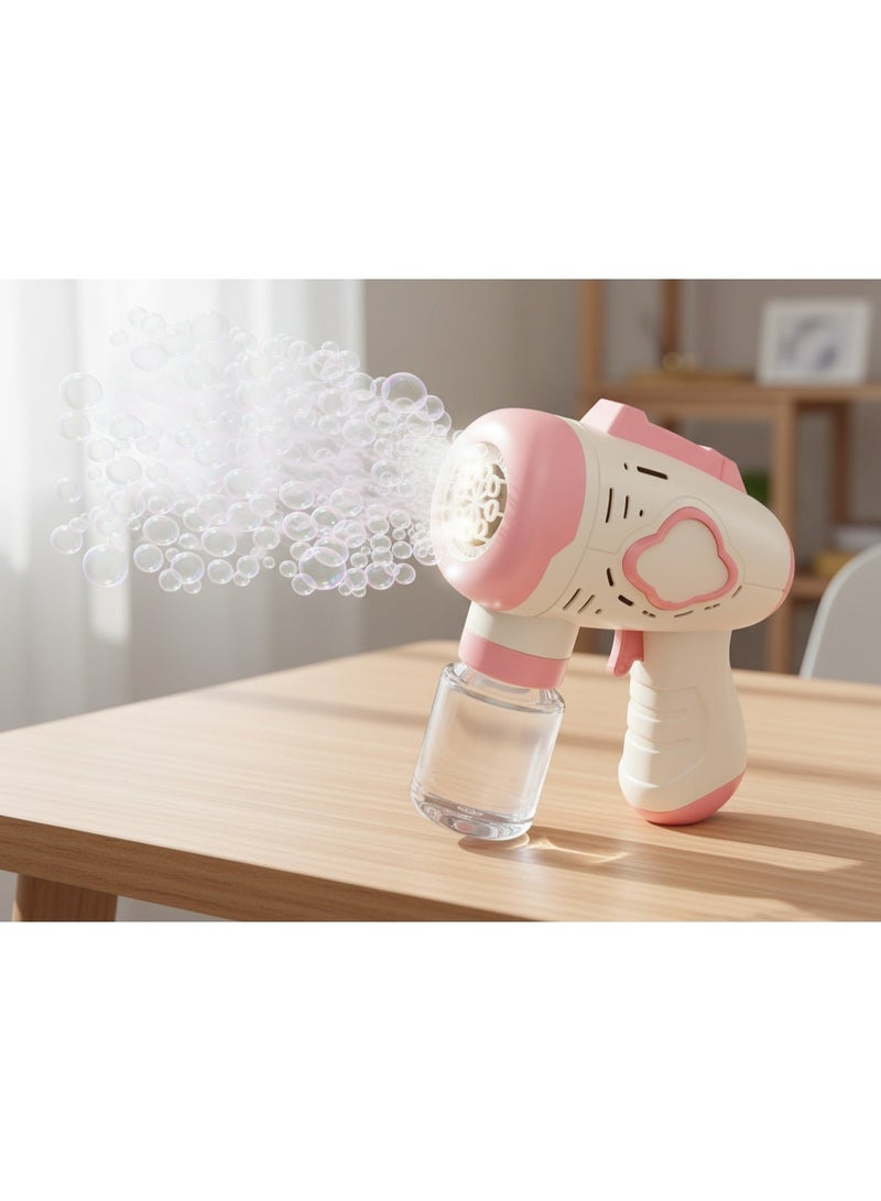 مسدس فقاعات  – إطلاق فقاعات أوتوماتيكي مع إضاءة LED وبطاريات AA مرفقة , تصميم فضائي مميز , يشمل سائل الفقاعات , لعبة ممتعة للأطفال - Image 2