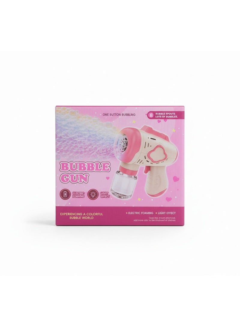 مسدس فقاعات  – إطلاق فقاعات أوتوماتيكي مع إضاءة LED وبطاريات AA مرفقة , تصميم فضائي مميز , يشمل سائل الفقاعات , لعبة ممتعة للأطفال - Image 4