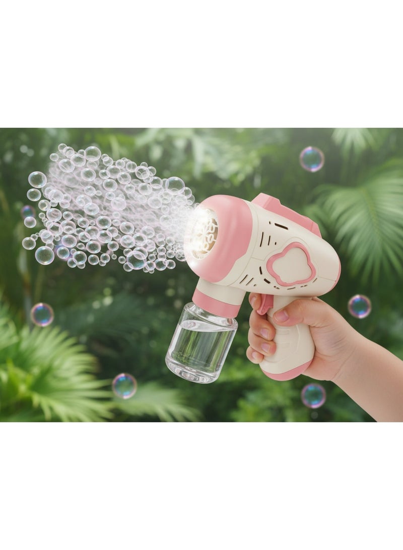 مسدس فقاعات  – إطلاق فقاعات أوتوماتيكي مع إضاءة LED وبطاريات AA مرفقة , تصميم فضائي مميز , يشمل سائل الفقاعات , لعبة ممتعة للأطفال - Image 3
