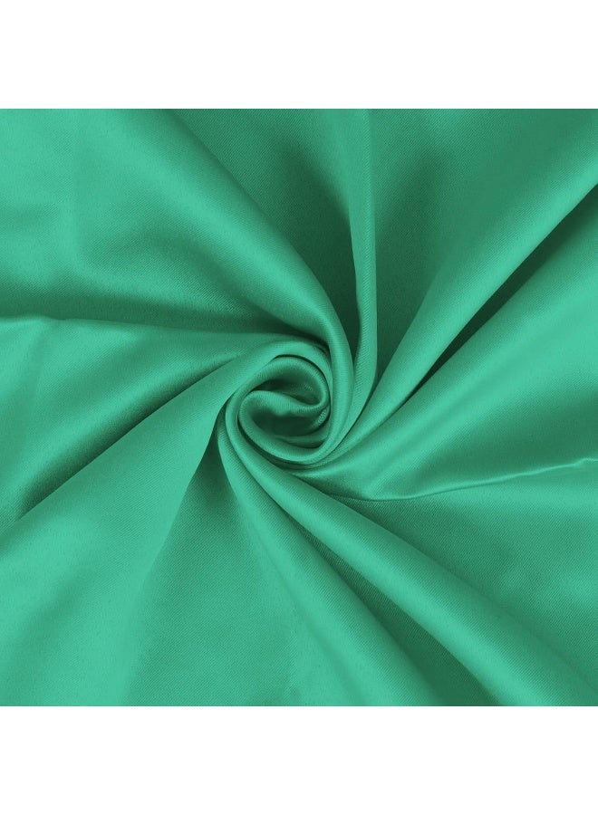 ستوري@هوم Story@Home Faux Silk Room Darkening Thermal Insulated Eyelet Noise Reducing Blackout Curtains for Bedroom with Tie Backs- Teal (9 Feet - Long Door)- 45 Inch x 108 Inch - 2 Pieces  - Image 4