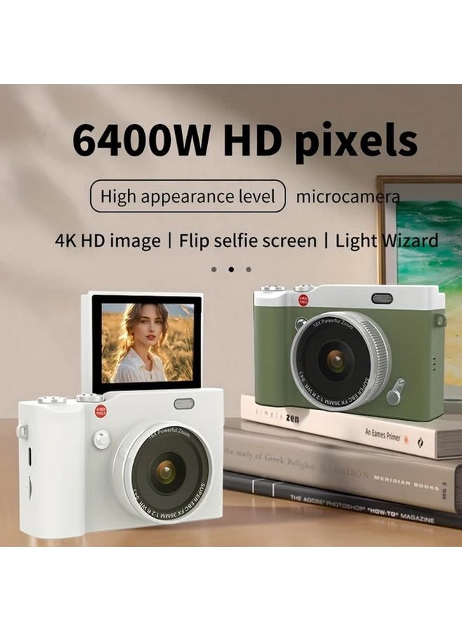 كاميرا رقمية كلاسيكية خضراء مع بطاقة ذاكرة 32 جيجابايت وسير للعنق - Image 5