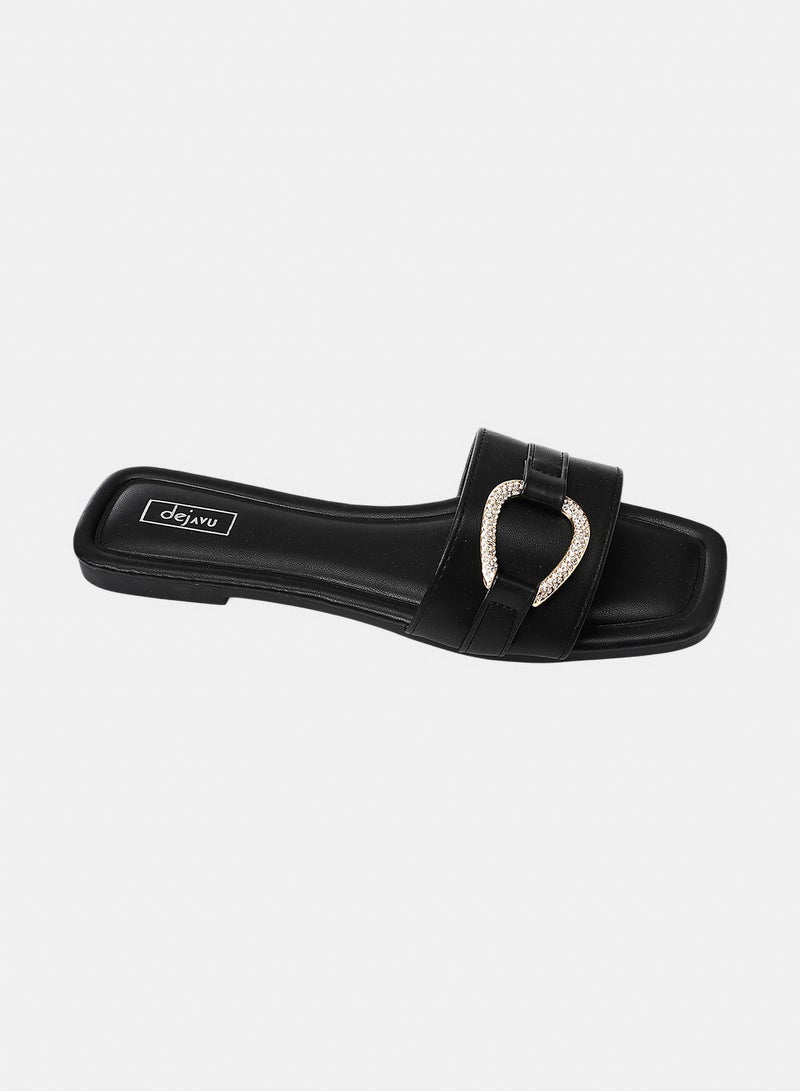 Dejavu Shoes KND-DJTX-023 Open Square Toe Shape Slides -  For Women - Image 1