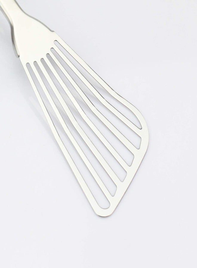 JXWING 304 Stainless Steel Fish Spatula, Non-Slip Ergonomic Handle Slotted Spatula, Black - Image 3