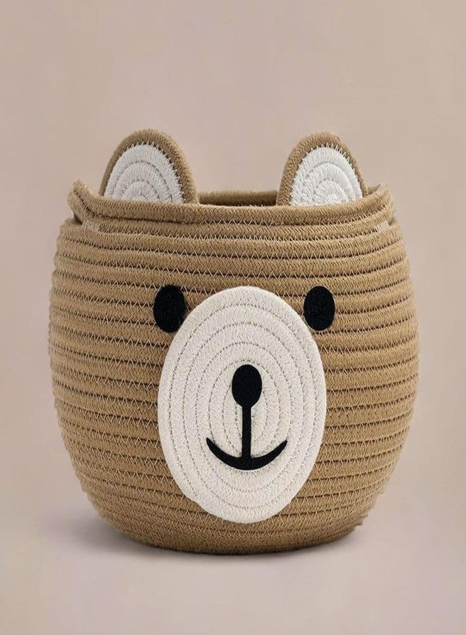 RUGSZONE rugszoon Laundry Basket, Nursery Organizers and Storage, Baby Hamper, Kids Basket, Toy Bin, Dog Cat Toy Baskets, Baby Gift Basket (12x10 Inch) (Beige) (brown) - Image 1