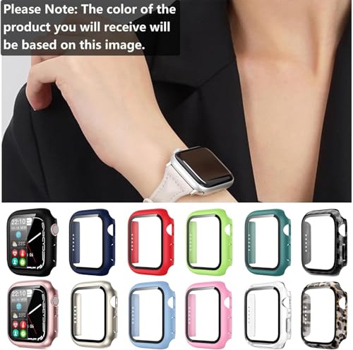 Pocoukate [12 Pack Case compatible with 45mm Apple Watch Series 9 Series 8 Series 7 with Tempered Glass Screen Protector Full Scratch-Resistant Protective Cover Bumper for Apple Watch 45 mm - Image 2